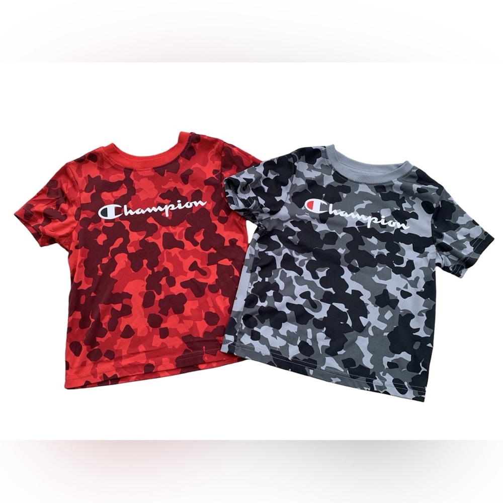 Champion Size 3T Red and Gray Camo Short Sleeve Tee Bundle Camoflague Shirts
